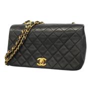 Pre-owned Leather chanel-bags Chanel Vintage , Black , Dames