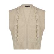 Kabelgebreid Vest Tramontana , Beige , Dames