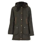 Groene Katoenen Jas met Kraag Barbour , Green , Dames