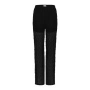 Kanten broek in Pitch Black Cream , Black , Dames