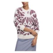 Print Gebreide Ronde Hals Trui Desigual , Multicolor , Dames