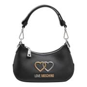 Stijlvolle Hobo Tas met Verstelbare Band Love Moschino , Black , Dames