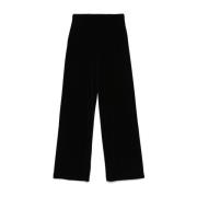 Zwarte Fluwelen Broek Rechte Pijp Emporio Armani , Black , Dames