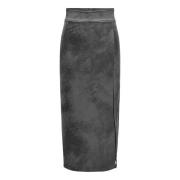 Grijze Rits Rok Herfst/Winter Imitatieleer Only , Gray , Dames