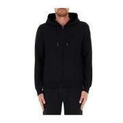 Zwarte Ottoman Millerighe Rits Hoodie Colmar , Black , Heren