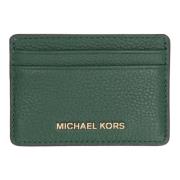 Leren kaarthouder met logodetail Michael Kors , Green , Dames