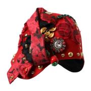 Kristalversierde wollen Cloche Hoed Dolce & Gabbana , Red , Dames