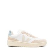 Witte Beige Pastelblauwe Sneakers Veja , Beige , Heren