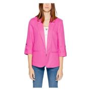 Luxe Linnen Blend Blazer voor Vrouwen Only , Pink , Dames