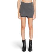 Grijze Effen Herfst/Winter Shorts Only , Gray , Dames