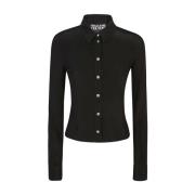 Zwarte blouse voor vrouwen Aw24 Versace Jeans Couture , Black , Dames