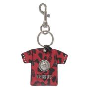 Stijlvolle leren sleutelhanger met logodetail Versus Versace , Red , U...