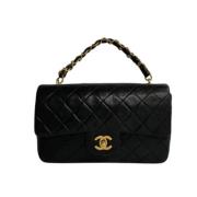 Pre-owned Leather chanel-bags Chanel Vintage , Black , Dames