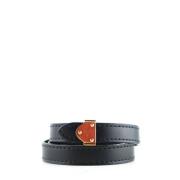 Pre-owned Leather bracelets Louis Vuitton Vintage , Black , Dames