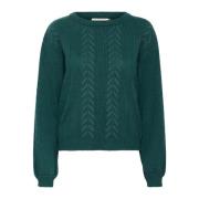 Zeemos Gebreide Trui Sweater Cream , Green , Dames