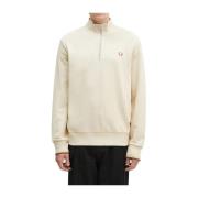 Half Zip Sweatshirt Ivoor Casual Trendy Fred Perry , Beige , Heren