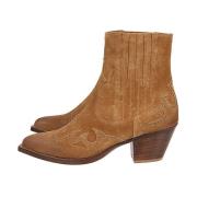 Suède Texaanse laars met studs Eleventy , Brown , Dames