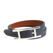 Pre-owned Leather bracelets Hermès Vintage , Black , Dames