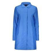 Techno Fabric Jas met Logodetails Moorer , Blue , Dames