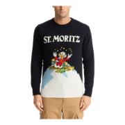 Abstract Multikleur Logo Geborduurde Sweater MC2 Saint Barth , Multico...