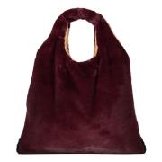 Faux Fur Tote Tas Anita Bilardi , Red , Dames