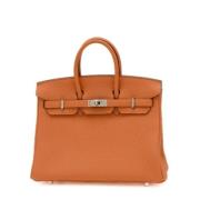 Pre-owned Leather handbags Hermès Vintage , Orange , Dames