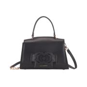 Stijlvolle Leren Tas La Carrie , Black , Dames