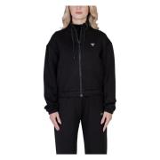 Zwarte Rits Hoodie Guess , Black , Dames