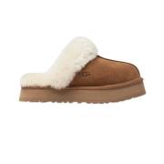 Suède Slof Disquette Comfortabele Hoge Zool UGG , Brown , Dames