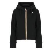 Zwarte hoodie met ritssluiting aan de voorkant K-Way , Black , Dames