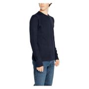 Blauwe Gebreide Ronde Hals Trui Mannen Jack & Jones , Blue , Heren