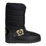 Sneeuwlaarzen met hartlogo Love Moschino , Black , Dames