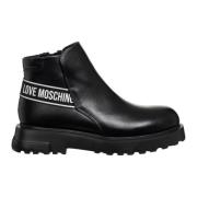 Enkellaarzen met ritssluiting en effen patroon Love Moschino , Black ,...