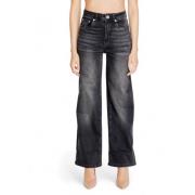 Zwarte effen jeans met ritssluiting Street One , Black , Dames