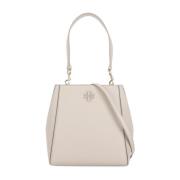 Beige Leren Handtas met Afneembare Band Tory Burch , Beige , Dames