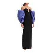 Grafische Neckline Karina Jurk met Afneembare Mouwen Solace London , B...