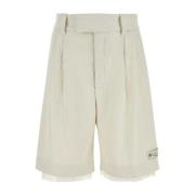 Stretch Bermuda Shorts in Ivoor Polyester Amiri , Beige , Heren