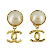 Pre-owned Metal chanel-jewelry Chanel Vintage , Yellow , Dames