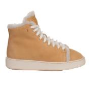 Italiaanse Leren Sneakers Santoni , Beige , Dames