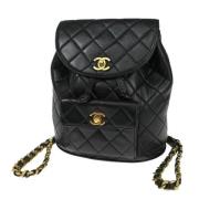 Pre-owned Leather chanel-bags Chanel Vintage , Black , Dames