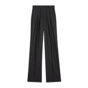 Luxe Cashmere Wijde Pijp Broek Celine , Black , Dames