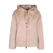 Nepbont Hoodie Relaxte Pasvorm Herno , Pink , Dames