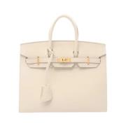 Pre-owned Leather handbags Hermès Vintage , White , Dames