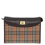 Pre-owned Canvas clutches Burberry Vintage , Beige , Dames