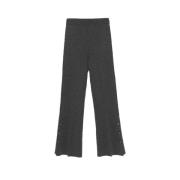 Antracietgrijze wollen broek met elastische taille Twinset , Gray , Da...