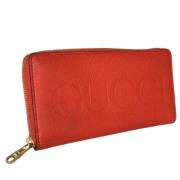 Pre-owned Leather wallets Gucci Vintage , Orange , Dames