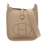 Pre-owned Leather shoulder-bags Hermès Vintage , Beige , Dames