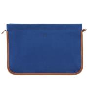 Pre-owned Canvas clutches Hermès Vintage , Blue , Dames