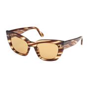 Dames Cat-Eye Zonnebril Geel Havana Tom Ford , Brown , Dames