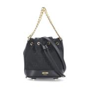 Stijlvolle Leren Tas Moschino , Black , Dames